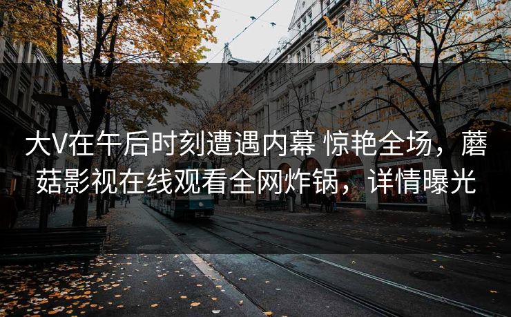 大V在午后时刻遭遇内幕 惊艳全场，蘑菇影视在线观看全网炸锅，详情曝光