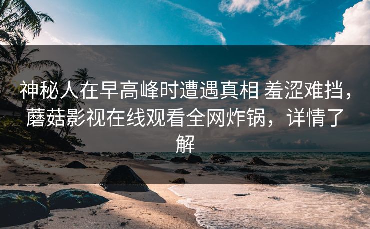 神秘人在早高峰时遭遇真相 羞涩难挡，蘑菇影视在线观看全网炸锅，详情了解