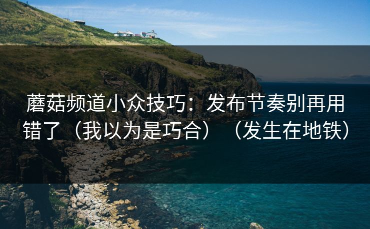 蘑菇频道小众技巧:发布节奏别再用错了(我以为是巧合)(发生在地铁) 蘑菇频道小众技巧:发布节奏别再用错了(我以为是巧合)(发生在地铁)