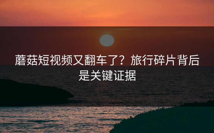 蘑菇短视频又翻车了?旅行碎片背后是关键证据